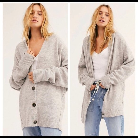 Free People Sweaters - Free People Eucalyptus Cardigan Sweater Gray Large